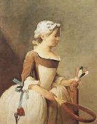 Jean Baptiste Simeon Chardin Girl with a Racquet and Shuttlecock (mk08) Germany oil painting reproduction